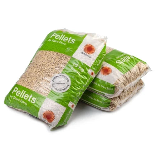 Drevené pelety STORA ENSO A1 6 mm – 15 kg / 80 vriec × 15 kg / paleta 1 200 kg