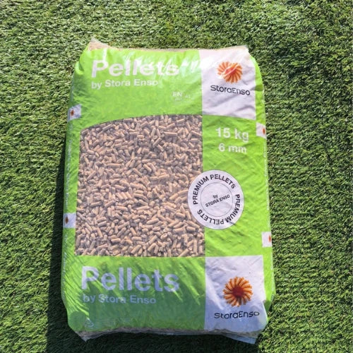 Drevené pelety STORA ENSO A1 6 mm – 15 kg / 80 vriec × 15 kg / paleta 1 200 kg